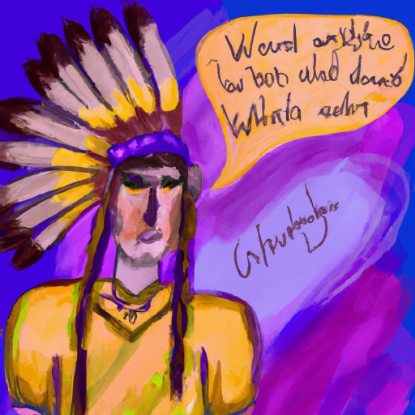 Picture of I was speaking to an Indian chief and I was the opposite gender a male which I was in war lpaint I spoke his language